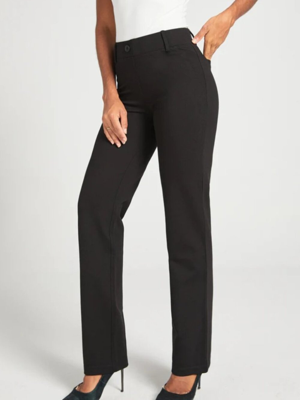 New Betabrand Straight Two Pocket Dress Pant Yoga Pants Small Short Petite